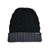 Braid Knit Beanie Black/Heather Grey