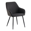 Temno sivi oblazinjeni jedilni stoli v kompletu z nasloni za roke 2 ks Nolan Stripe – Unique Furniture