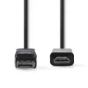 Nedis Displayport kabel | DisplayPort moški | Priključek HDMI | 4K@30Hz | Ponikljano | 2,00 m | Okrogla | PVC | Črna | Škatla
