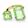 Swarovski Luksuzni odprti prstan z zelenimi kristali Millenia 5619626 (Obseg 55 mm)