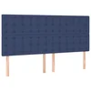 Vidaxl Vzglavje postelje modro 200x5x118/128 cm blago