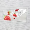 tulup.si Slika na steklu Jagode mleko 140x70 cm 2 obešalnika