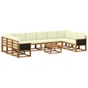 Set vanjskih sofa 11 kom. Prirodna i krem Čvrsto drvo akacije