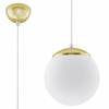 Sollux SL.0715 - Luster na sajli TOYA 1xE27/60W/230V, prečnik 20 cm, bela/zlatna