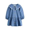 Next Obleka moder denim / bela