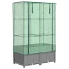 Povišena gredica s pokrovom za staklenik 80 x 40 x 138 cm
