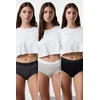 Trendyol Black-Multicolored 3-Pack Cotton Star Patterned Hipster Knitted Panties