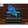 Black Cut 3D Lampa jednobojna - Ajkula ( A001 )