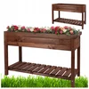 Veliko dvignjeno sadilno korito za zelenjavno gredico temno rjave barve 117x40x78cm