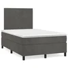 Krevet box spring s madracem LED tamnosivi 120 x 190 cm baršun