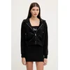 Velur pulover Juicy Couture BRENDAL CROP OVERSIZED HOODIE