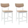 Vidaxl Jedilni stoli 2 szt. Bela 48 x 49 x 95 cm Masivno gumovo les