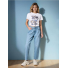 Sinsay - Mom fit farmerke sa ispranim efektom - plava