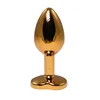 Anal butt plug metal srce Gold S + POKLON kesica
