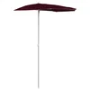 Vidaxl Vrtni polovični senčnik 180x90 cm bordo rdeč