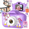 Otroški LCD 40MPix digitalni fotoaparat samorog USB vijoličen + 32GB SD kartica