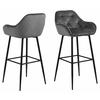Design Scandinavia Brooke barski stolčki (SET 2 kosa), tkanina, temno siva