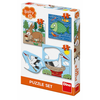 Dino ŽIVALI: kjer živijo 3-5 puzzle set za dojenčke