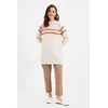 Trendyol Stone Double Striped Knitwear Sweater