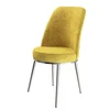 Hanah Home set trpezarijskih stolica Dexa 6 kom, senf žuta tkanina Babyface, hromirane metalne noge