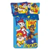 Modra bombažna otroška posteljnina za otroško posteljico 100x135 cm Paw Patrol Pawsome days ahead – Jerry Fabrics