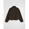 Sinsay - Sherpa bluza sa visokom kragnom - tamno braon