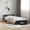 Okvir kreveta s ladicom crni 75 x 190 cm konstruirano drvo