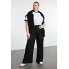 Trendyol Curve Black High Waist Wide Leg Plus Size Jeans