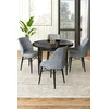 Hanah Home Set Trpezarijski sto i 4 stolice, Sivo-crni