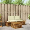 Set vanjskih sofa s jastukom Prirodna i krem 59 x 59 x 37 cm