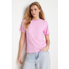 Trendyol Pink 100% Cotton Basic Crew Neck Knitted T-Shirt