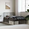 Metalni okvir za krevet s uzglavljem crni 90x190 cm