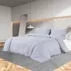 Set posteljine za poplun sivi 220 x 240 cm pamučni