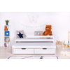 Otroška posteljica z dodatnim ležiščem in ograjico Praktik - Bela bela,200x90 cm