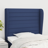 vidaXL Vzglavje z ušesi modro 83x23x118/128 cm blago