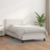 Vidaxl Box spring postelja z vzmetnico bel 100x200 cm umetno usnje