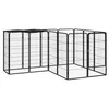 Ograda za pse s 14 panela crna 50 x 100 cm čelik obložen prahom