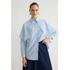 Trendyol Blue Cape Detailed Woven Shirt
