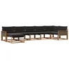 Set vanjskih sofa s jastukom 7 pcs Prirodna i crna