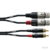 Cordial CFU 3 FC Unbalanced Twin kabel, črn, 3m