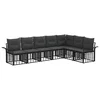Set vanjskih sofa 7 pcs Crna i tamno siva Poliester
