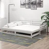 Den Izvlečna dnevna postelja 2x(90x200) cm bela trdna borovi