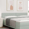 vidaXL Naslon za glavo s kristalnimi gumbi, tufted, svetlo siva, 200 cm, žamet