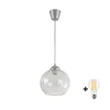 Brilagi - LED luster na sajli RETRO GLASS 1xE27/60W/230V prečnik 25 cm srebrna/prozirna