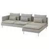 SÖDERHAMN Sofa 4-sed, s lenjivcem i bez stranice/Viarp bež/smeđa