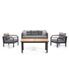 Lessentiel Maison Baštenska garnitura 67x197x77cm Sivo-Crna