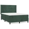 Vidaxl Box spring postelja z vzmetnico temno zelena 140x200 cm žamet