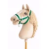 BB Nastavljiva ovratnica za konje Hobby Horse A3 zelena z belim krznom