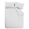 Siva enojna flanelna posteljnina 135x200 cm Stripe – Catherine Lansfield