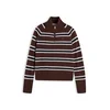 TOMMY HILFIGER Pulover rjava/črna/bela